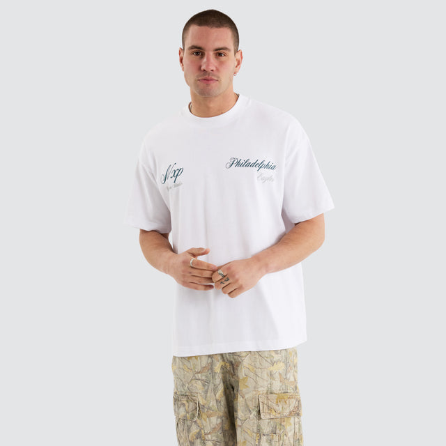 model wears Philadelphia Eagles NFL Raptor Tee White T-Shirts White - image 4