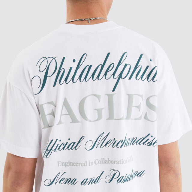 model wears Philadelphia Eagles NFL Raptor Tee White T-Shirts White - image 2