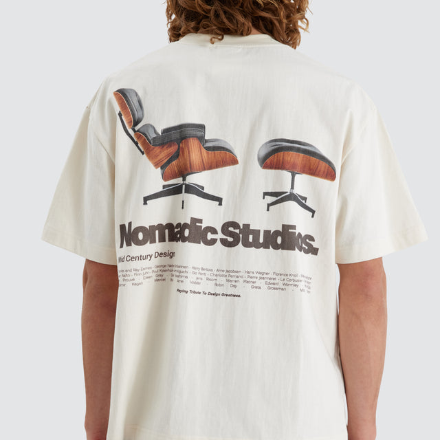 model wears Eames Street Tee Tofu T-Shirts Neutral - image 3
