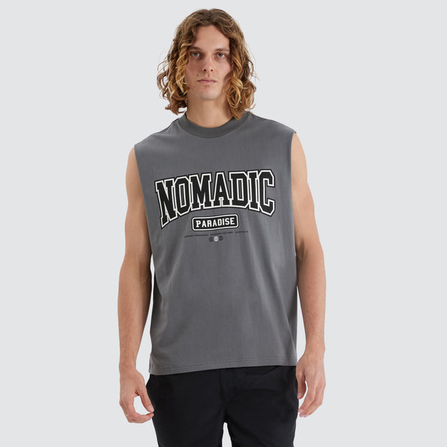 model wears College Street Muscle Castlerock Muscle Tees Grey - image 1