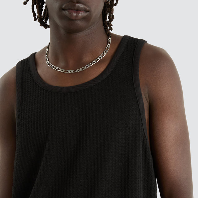 model wears Byron Knit Singlet Black Tanks Black - image 2