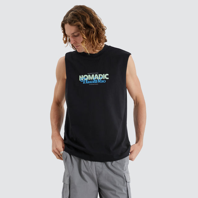 model wears Winery Street Muscle Anthracite Black Muscle Tees Black - image 1
