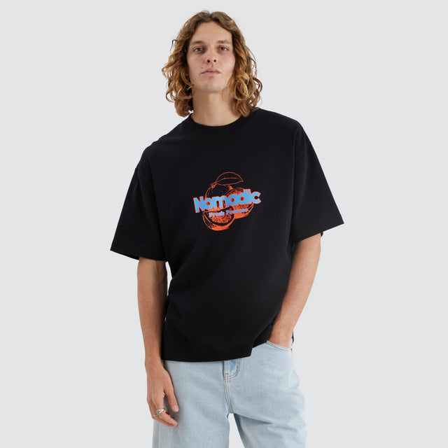 model wears Lima Street Tee Jet Black T-Shirts Black - image 1