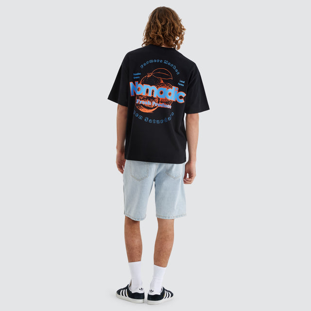 model wears Lima Street Tee Jet Black T-Shirts Black - image 5