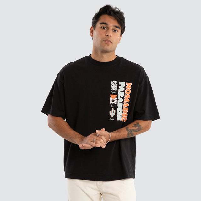 model wears Trail Street Tee Jet Black T-Shirts Black - image 5