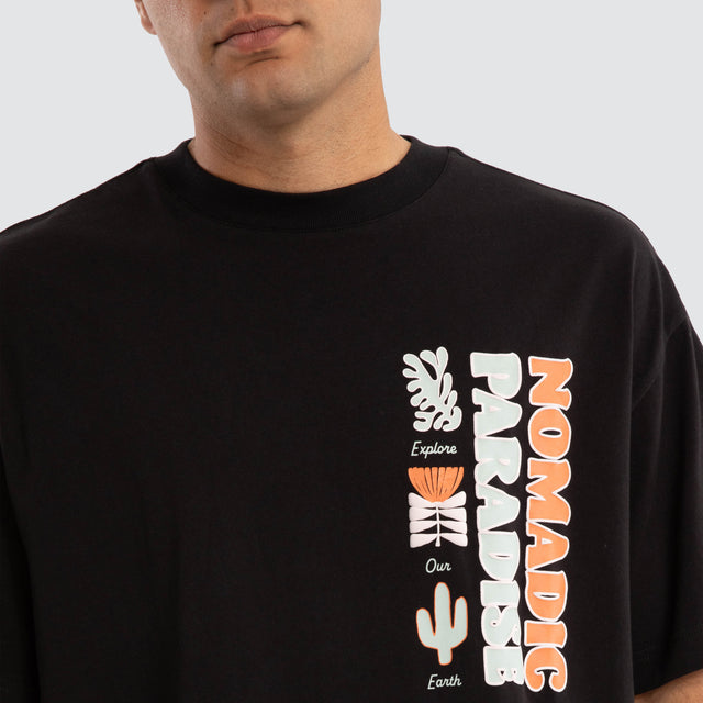 model wears Trail Street Tee Jet Black T-Shirts Black - image 3