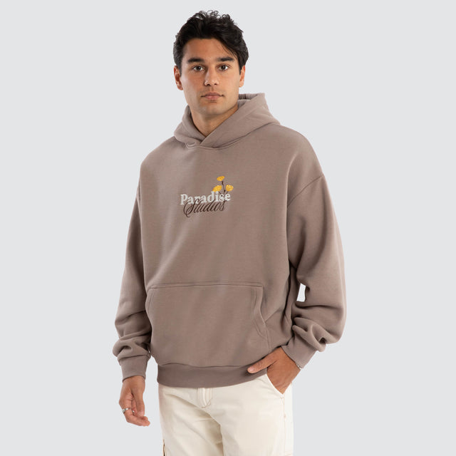 model wears California Oversized Hoodie Brown Hoodies Brown - image 3