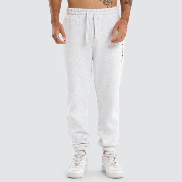 model wears Merch Tracksuit Pant Snow Marle Trackpants Grey - image 4