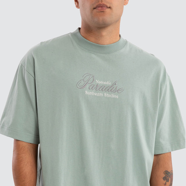model wears Sunbeam Street Tee Sage T-Shirts Green - image 2