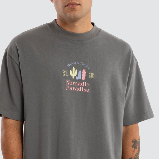 model wears Mescal Street Tee Charcoal T-Shirts Grey - image 3