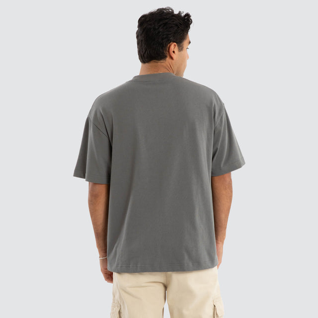 model wears Mescal Street Tee Charcoal T-Shirts Grey - image 2
