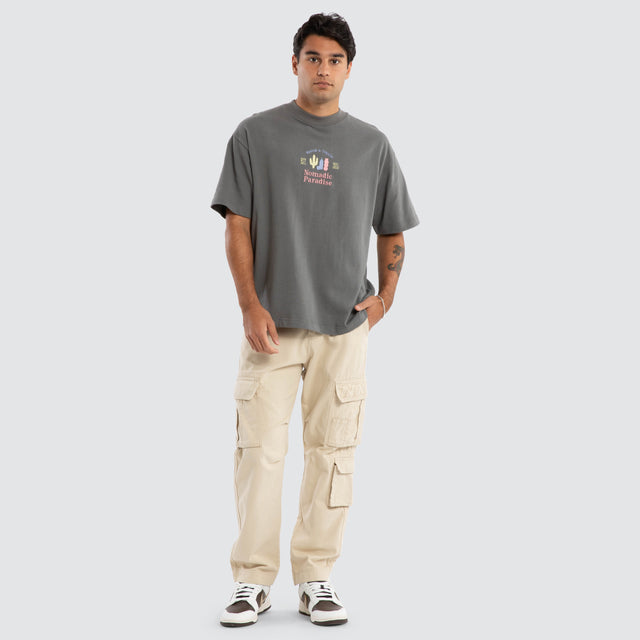 model wears Mescal Street Tee Charcoal T-Shirts Grey - image 5