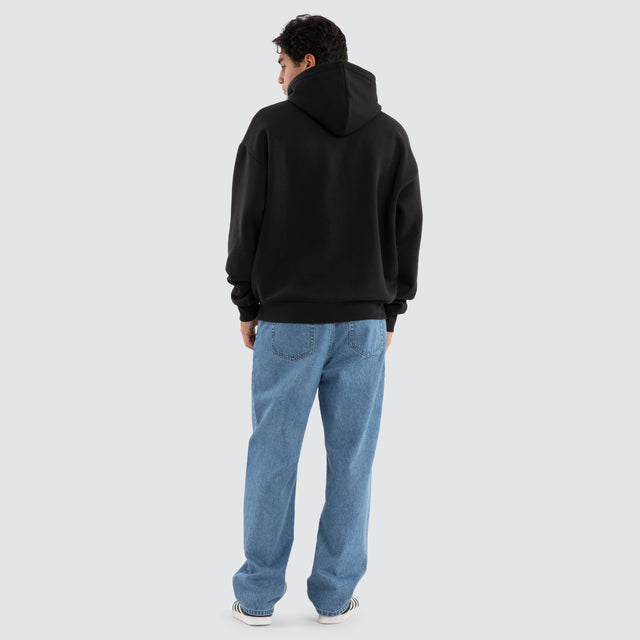 model wears Sunbeam Oversized Hoodie Anthracite Black Hoodies Black - image 2