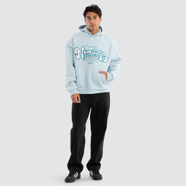 model wears Ripple Oversized Hoodie Baby Blue Hoodies Blue - image 5