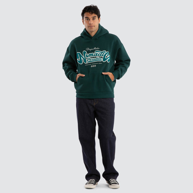 model wears Ripple Oversized Hoodie Bull Pine Hoodies Green - image 4