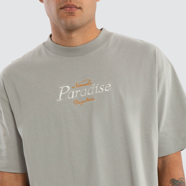 model wears Macquarie Merch Street Tee Wild Dove T-Shirts Grey - image 5