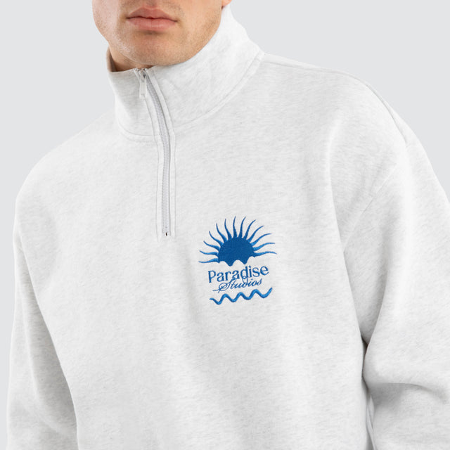 Sunbathe 1/4 Zip Sweater Snow Marle