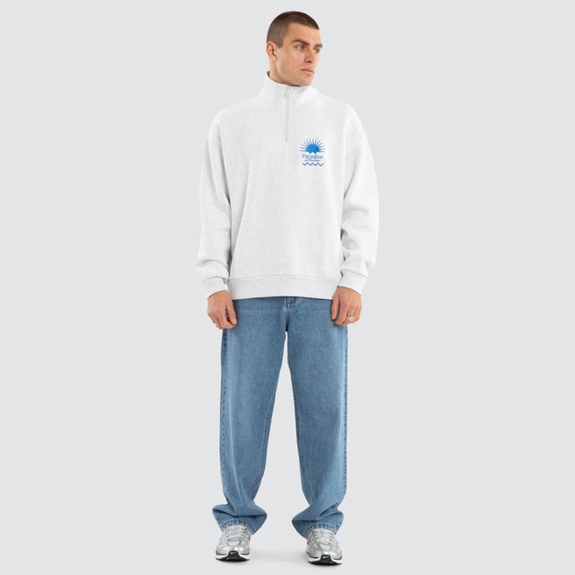 Sunbathe 1/4 Zip Sweater Snow Marle