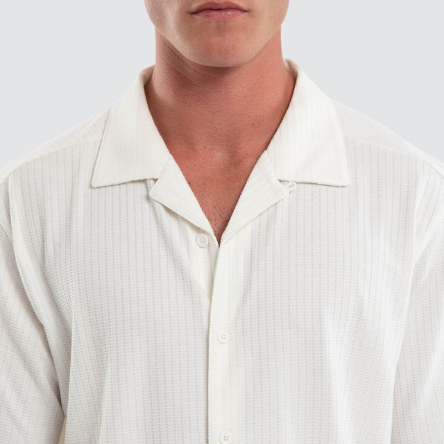 Casanova Cropped Resort Shirt White