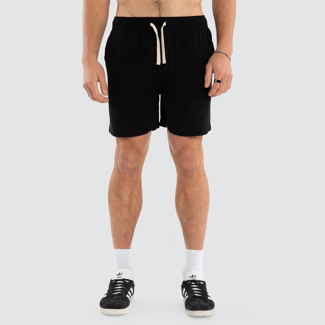Seaside Linen Shorts Black