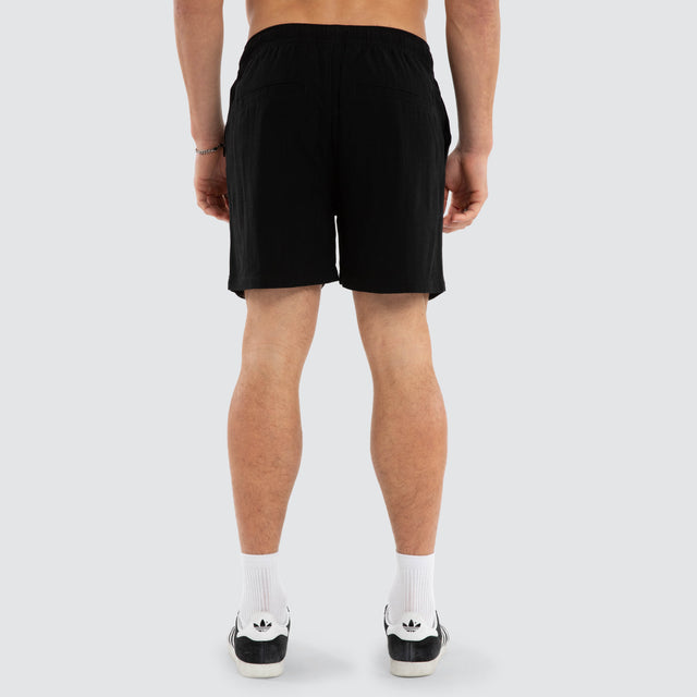 Seaside Linen Shorts Black