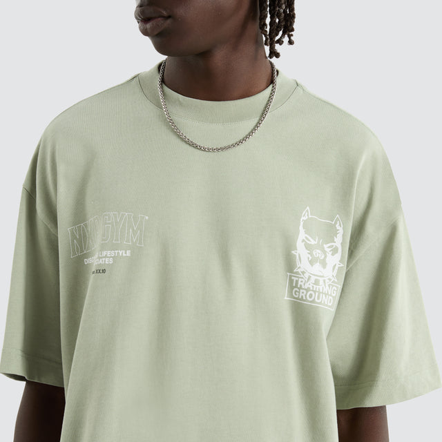model wears Trait Street Tee Pistachio T-Shirts Green - image 4
