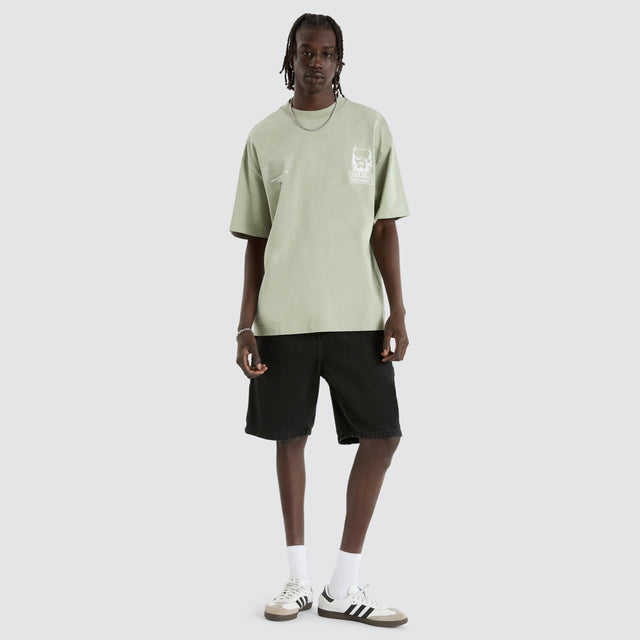model wears Trait Street Tee Pistachio T-Shirts Green - image 6