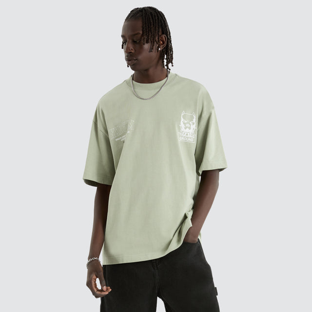 model wears Trait Street Tee Pistachio T-Shirts Green - image 2
