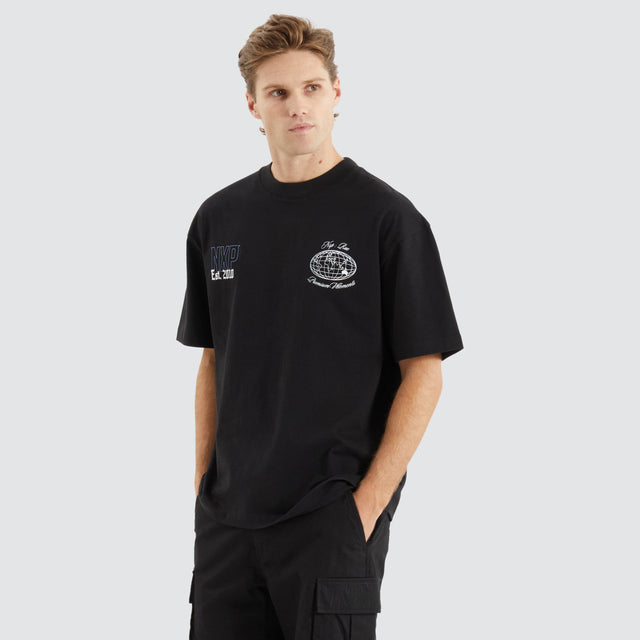 model wears Collective Street Tee Jet Black T-Shirts Black - image 1