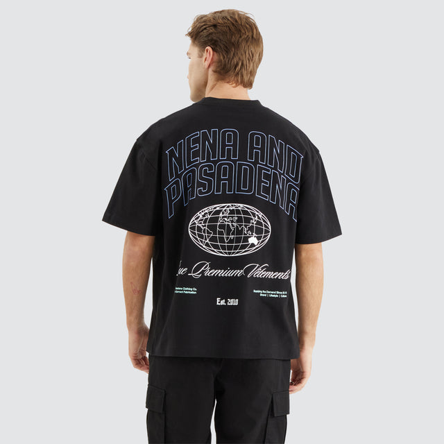 model wears Collective Street Tee Jet Black T-Shirts Black - image 2
