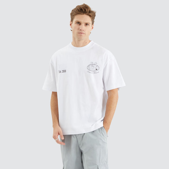 model wears Collective Street Tee Optical White T-Shirts White - image 2