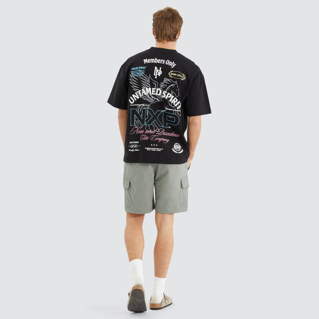 model wears Untamed Street Tee Jet Black T-Shirts Black - image 5