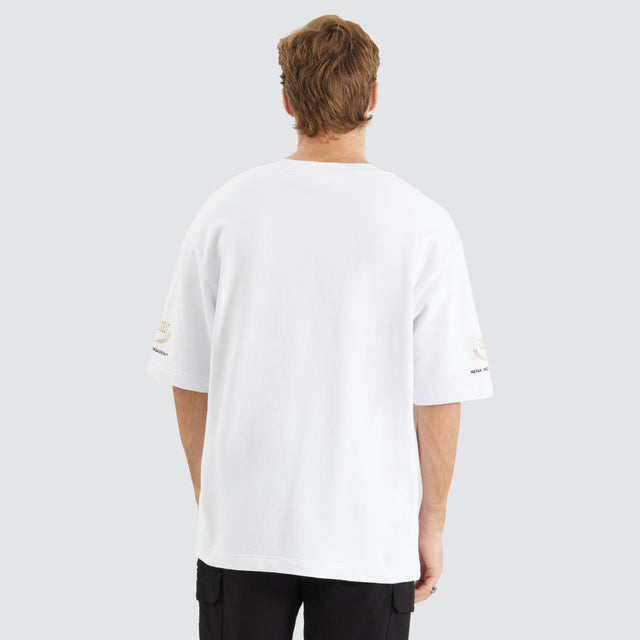 model wears Fatal Loopback Oversized Tee Optical White T-Shirts White - image 3