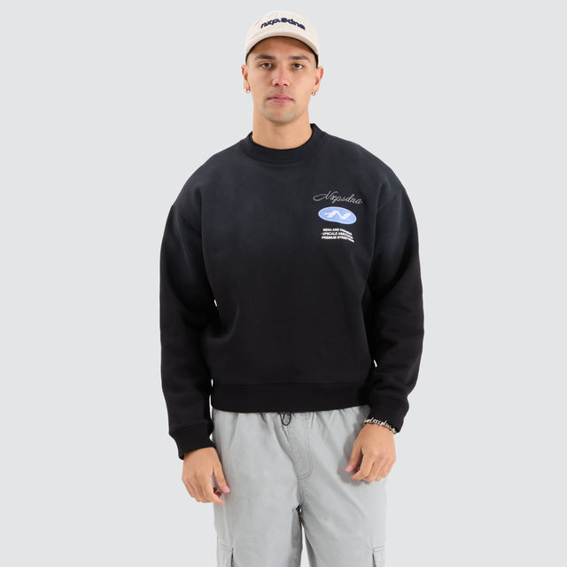 model wears Reservation Box Fit Jumper Jet black Jumpers Black - image 2