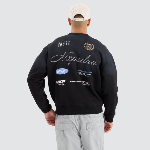 model wears Reservation Box Fit Jumper Jet black Jumpers Black - image 1