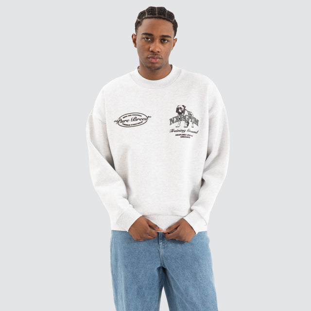 Brawler Box Fit Jumper Snow Marle Grey
