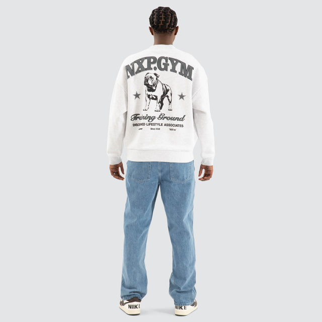 Brawler Box Fit Jumper Snow Marle Grey