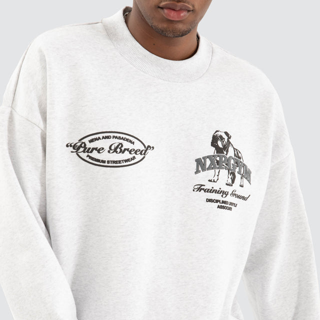 Brawler Box Fit Jumper Snow Marle Grey