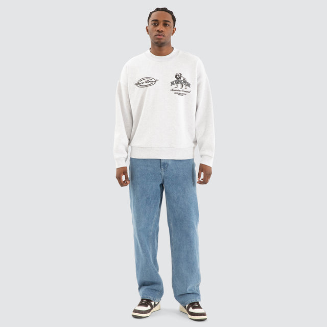 Brawler Box Fit Jumper Snow Marle Grey