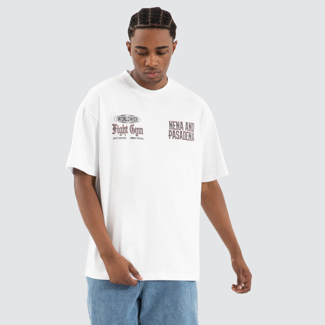 model wears Rattle Raptor Tee Optical White T-Shirts White - image 3