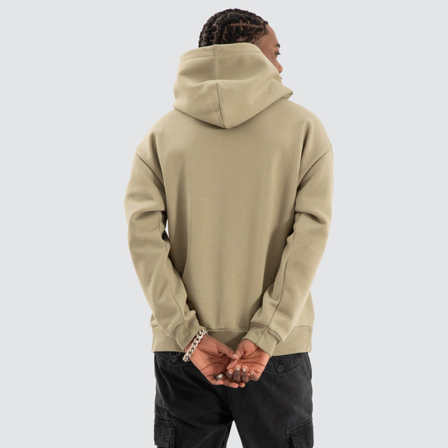 model wears Warrior Relaxed Hoodie Khaki Green Hoodies Green - image 4