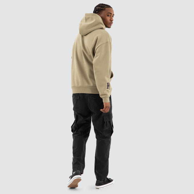 model wears Warrior Relaxed Hoodie Khaki Green Hoodies Green - image 2