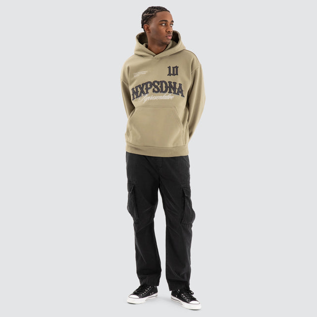 model wears Warrior Relaxed Hoodie Khaki Green Hoodies Green - image 3