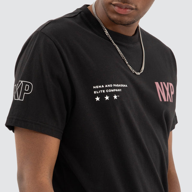 Harbor Dual Curved Tee Jet Black/Vintage Rose