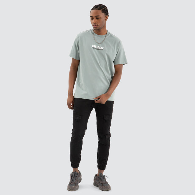 model wears Hope Classic Fit Tee Lead Blue T-Shirts Blue - image 2