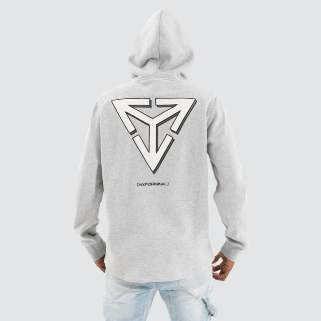 Fury Dual Curved Hoodie Grey Marle