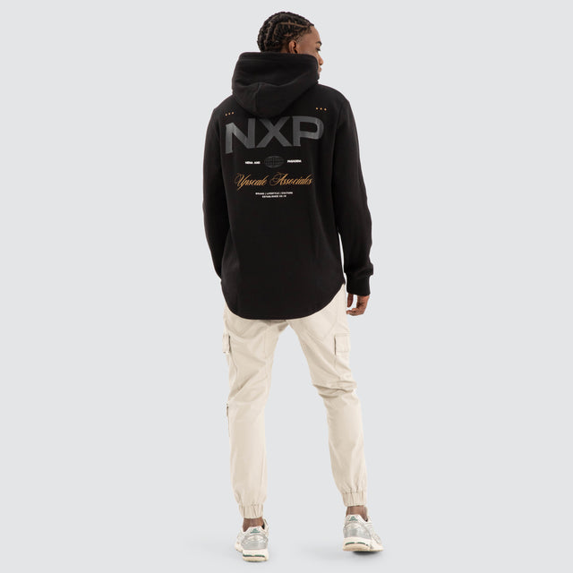 Wild Dual Curved Hoodie Jet Black