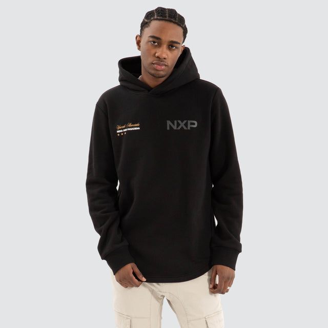 Wild Dual Curved Hoodie Jet Black
