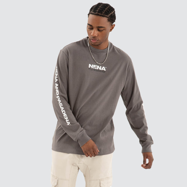 Public Relaxed Longsleeve Tee Charcoal