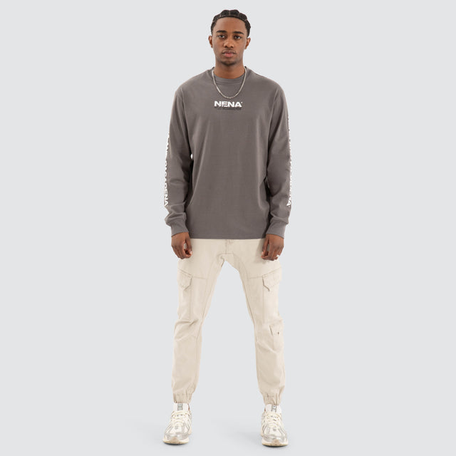 Public Relaxed Longsleeve Tee Charcoal
